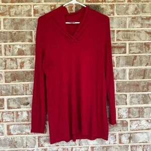 J.Jill Red Pull Over Long Sleeve Blouse